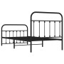 Bed frame with headboard and black metal footboard 100x190cm by vidaXL, Beds and slatted bases - Ref: Foro24-352590, Price: 9...