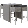 5-piece garden table and high stools with gray PE rattan cushions by vidaXL, Garden sets - Ref: Foro24-3200671, Price: 491,90...