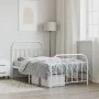 Estructura cama metal cabecero y estribo blanca 100x190 cm de vidaXL, Camas y somieres - Ref: Foro24-353696, Precio: 80,78 €,...