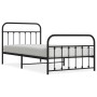 Bed frame with headboard and black metal footboard 107x203cm by vidaXL, Beds and slatted bases - Ref: Foro24-352592, Price: 9...