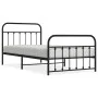 Bed frame with headboard and black metal footboard 107x203cm by vidaXL, Beds and slatted bases - Ref: Foro24-352592, Price: 9...