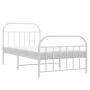 Estructura cama metal cabecero y estribo blanca 100x190 cm de vidaXL, Camas y somieres - Ref: Foro24-353696, Precio: 80,78 €,...