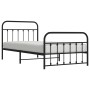 Bed frame with headboard and black metal footboard 107x203cm by vidaXL, Beds and slatted bases - Ref: Foro24-352592, Price: 9...