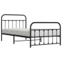 Bed frame with headboard and black metal footboard 107x203cm by vidaXL, Beds and slatted bases - Ref: Foro24-352592, Price: 9...