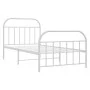 Estructura cama metal cabecero y estribo blanca 100x190 cm de vidaXL, Camas y somieres - Ref: Foro24-353696, Precio: 80,78 €,...