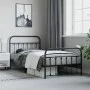 Bed frame with headboard and black metal footboard 107x203cm by vidaXL, Beds and slatted bases - Ref: Foro24-352592, Price: 9...