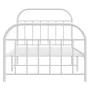 Estructura cama metal cabecero y estribo blanca 100x190 cm de vidaXL, Camas y somieres - Ref: Foro24-353696, Precio: 80,78 €,...