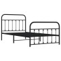 Bed frame with headboard and black metal footboard 107x203cm by vidaXL, Beds and slatted bases - Ref: Foro24-352592, Price: 9...