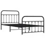 Bed frame with headboard and black metal footboard 107x203cm by vidaXL, Beds and slatted bases - Ref: Foro24-352592, Price: 9...