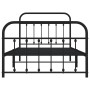 Bed frame with headboard and black metal footboard 107x203cm by vidaXL, Beds and slatted bases - Ref: Foro24-352592, Price: 9...