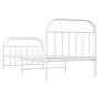 Estructura cama metal cabecero y estribo blanca 100x190 cm de vidaXL, Camas y somieres - Ref: Foro24-353696, Precio: 80,78 €,...