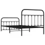 Bed frame with headboard and black metal footboard 107x203cm by vidaXL, Beds and slatted bases - Ref: Foro24-352592, Price: 9...
