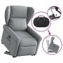 Sillón eléctrico reclinable elevable de tela gris claro