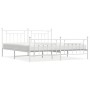 Metal bed frame with headboard and white footboard 200x200 cm by vidaXL, Beds and slatted bases - Ref: Foro24-353611, Price: ...