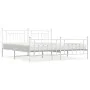 Metal bed frame with headboard and white footboard 200x200 cm by vidaXL, Beds and slatted bases - Ref: Foro24-353611, Price: ...
