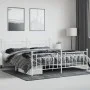 Metal bed frame with headboard and white footboard 200x200 cm by vidaXL, Beds and slatted bases - Ref: Foro24-353611, Price: ...