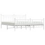 Metal bed frame with headboard and white footboard 200x200 cm by vidaXL, Beds and slatted bases - Ref: Foro24-353611, Price: ...