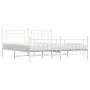 Metal bed frame with headboard and white footboard 200x200 cm by vidaXL, Beds and slatted bases - Ref: Foro24-353611, Price: ...