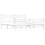 Metal bed frame with headboard and white footboard 200x200 cm by vidaXL, Beds and slatted bases - Ref: Foro24-353611, Price: ...
