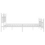 Metal bed frame with headboard and white footboard 200x200 cm by vidaXL, Beds and slatted bases - Ref: Foro24-353611, Price: ...