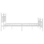 Metal bed frame with headboard and white footboard 200x200 cm by vidaXL, Beds and slatted bases - Ref: Foro24-353611, Price: ...