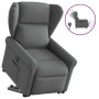 Sillón eléctrico reclinable elevable de tela gris oscuro