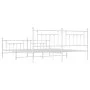 Metal bed frame with headboard and white footboard 200x200 cm by vidaXL, Beds and slatted bases - Ref: Foro24-353611, Price: ...