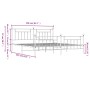 Metal bed frame with headboard and white footboard 200x200 cm by vidaXL, Beds and slatted bases - Ref: Foro24-353611, Price: ...