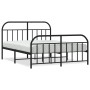 Estructura de cama cabecero y estribo metal negro 160x200 cm de vidaXL, Camas y somieres - Ref: Foro24-353656, Precio: 170,51...