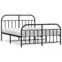 Estructura de cama cabecero y estribo metal negro 160x200 cm de vidaXL, Camas y somieres - Ref: Foro24-353656, Precio: 164,52...