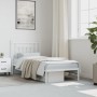 Bettgestell aus Metall mit weißem Kopfteil 90x190 cm von vidaXL, Betten und Lattenroste - Ref: Foro24-353578, Preis: 62,39 €,...