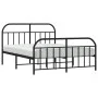 Black metal headboard and footboard bed frame 160x200 cm by vidaXL, Beds and slatted bases - Ref: Foro24-353656, Price: 164,5...