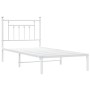 Bettgestell aus Metall mit weißem Kopfteil 90x190 cm von vidaXL, Betten und Lattenroste - Ref: Foro24-353578, Preis: 62,39 €,...