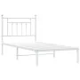 Metal bed frame with white headboard 90x190 cm by vidaXL, Beds and slatted bases - Ref: Foro24-353578, Price: 62,39 €, Discou...