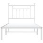 Bettgestell aus Metall mit weißem Kopfteil 90x190 cm von vidaXL, Betten und Lattenroste - Ref: Foro24-353578, Preis: 62,39 €,...