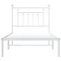 Metal bed frame with white headboard 90x190 cm by vidaXL, Beds and slatted bases - Ref: Foro24-353578, Price: 62,39 €, Discou...