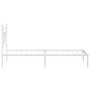 Bettgestell aus Metall mit weißem Kopfteil 90x190 cm von vidaXL, Betten und Lattenroste - Ref: Foro24-353578, Preis: 62,39 €,...