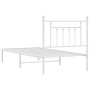 Bettgestell aus Metall mit weißem Kopfteil 90x190 cm von vidaXL, Betten und Lattenroste - Ref: Foro24-353578, Preis: 62,39 €,...