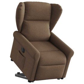 Sillón eléctrico reclinable elevable de tela marrón en Sillones | Comprar online en Foro24