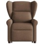 Sillón eléctrico reclinable elevable de tela marrón
