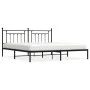Estructura de cama con cabecero metal negro 200x200 cm de vidaXL, Camas y somieres - Ref: Foro24-353544, Precio: 130,53 €, De...