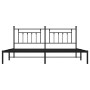 Estructura de cama con cabecero metal negro 200x200 cm de vidaXL, Camas y somieres - Ref: Foro24-353544, Precio: 132,59 €, De...