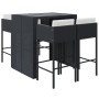 Garden table and high stools 5 pieces and black PE rattan cushions by vidaXL, Garden sets - Ref: Foro24-3200670, Price: 488,4...