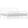 Metal bed frame with headboard and white footboard 200x200 cm by vidaXL, Beds and slatted bases - Ref: Foro24-353709, Price: ...