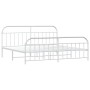 Estructura cama metal con cabecero y estribo blanco 200x200 cm de vidaXL, Camas y somieres - Ref: Foro24-353709, Precio: 117,...