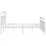Metal bed frame with headboard and white footboard 200x200 cm by vidaXL, Beds and slatted bases - Ref: Foro24-353709, Price: ...