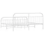 Metal bed frame with headboard and white footboard 200x200 cm by vidaXL, Beds and slatted bases - Ref: Foro24-353709, Price: ...