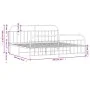 Metal bed frame with headboard and white footboard 200x200 cm by vidaXL, Beds and slatted bases - Ref: Foro24-353709, Price: ...