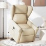 Sillón eléctrico reclinable elevable de tela color crema