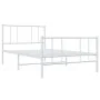 White metal bed frame with headboard and footboard 100x190 cm by vidaXL, Beds and slatted bases - Ref: Foro24-352541, Price: ...